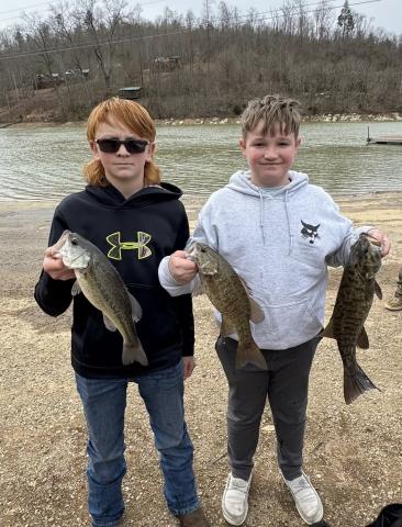 8th Grade Fishing Team Members Mitchell Wayne Buck and Kolton Venable.