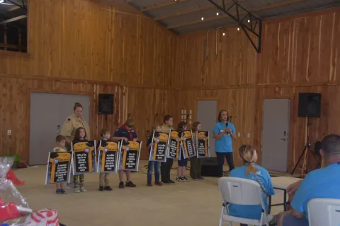 Scouts helping educate the community. Photo by Carol Aldrich
