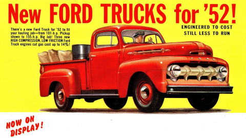 New Ford Trucks for '52 Advertisement 