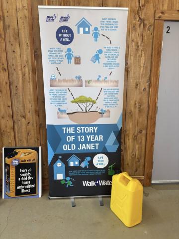 2026 Pop up Fact Poster and Jerry Can at event