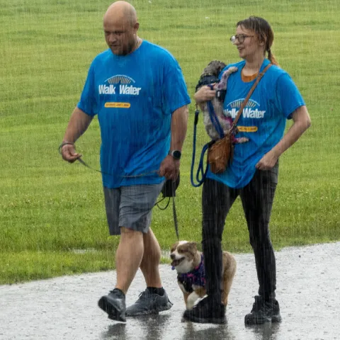 Our furbabies enjoyed the walk. Photo by Patrick Hurley
