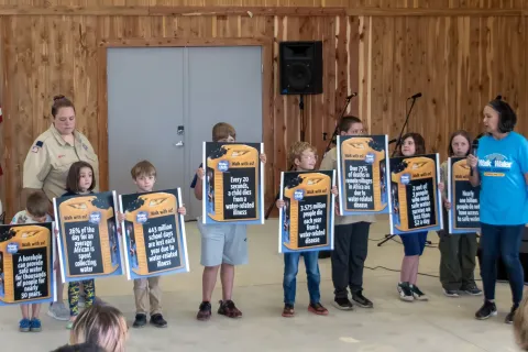 Our local scouts assisting in the education. Photo by Patrick Hurley