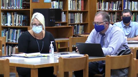 Roxanne Patterson, Josh Williams and committee discuss Union County Schools reopening plan with local media