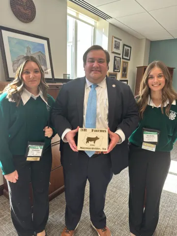 Photo submited by Sarah Cook Stokley Sisters Madeleine and Annabelle Groce learned how laws make it from committee to the voting floor of the TN Senate from our District 8 Senator, Jessie Seal.