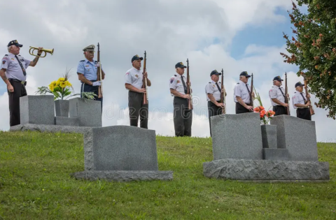 Honor Guard in cemetery