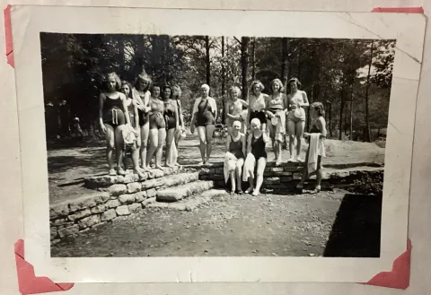 UT Extension Union County 4H Club Girls, Camp Big Ridge Park. Girls returning from hike. Union County Tennessee.