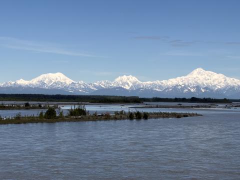 Looking at Denali from Talkeetna, Alaska