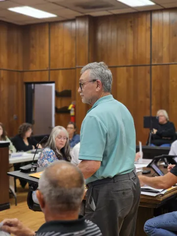 Jim Langford, CEO of Spirit Architecture, addresses Commission regarding the Hubbs property.