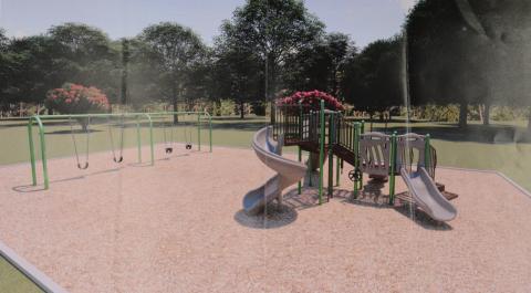 A rendering of new playground equipment for Wilson Park