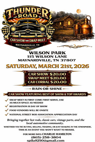 Thunder Road Car Show Event Flyer