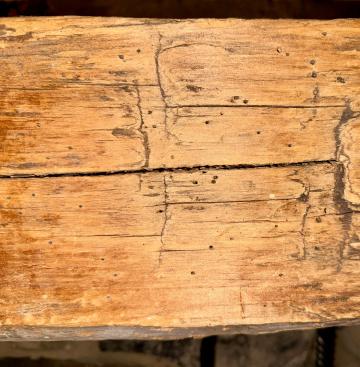 These pin holes in a 100 year old wood beam  were made by Deathwatch Beetles, which caused  some spooky superstitions back in the day.