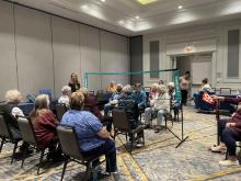 FCE members from across TN learn a new way to be active playing chair volleyball.