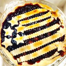 Flag Fruit Pie baked by Elizabeth Tindell, a former Hertage Grand Champion Pie Baker