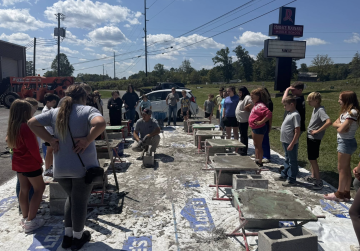 HMMS Students Learning Masonry Skills