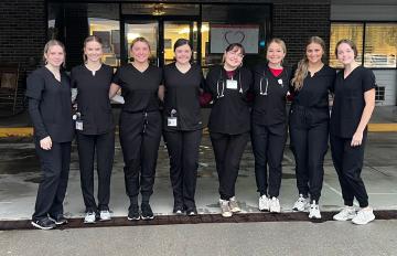 Pictured left to right: Alyssa Giles, Macy Hill, Emma Mayes, Madison Fox, Madison Lawson, Savannah Fee, Ava Biggs, Rylee Hurst. Not pictured is Madison Heath, Elizabeth Lancaster, and Summer Sanders