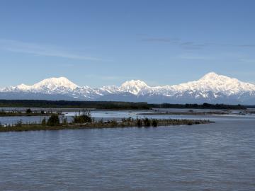 Looking at Denali from Talkeetna, Alaska